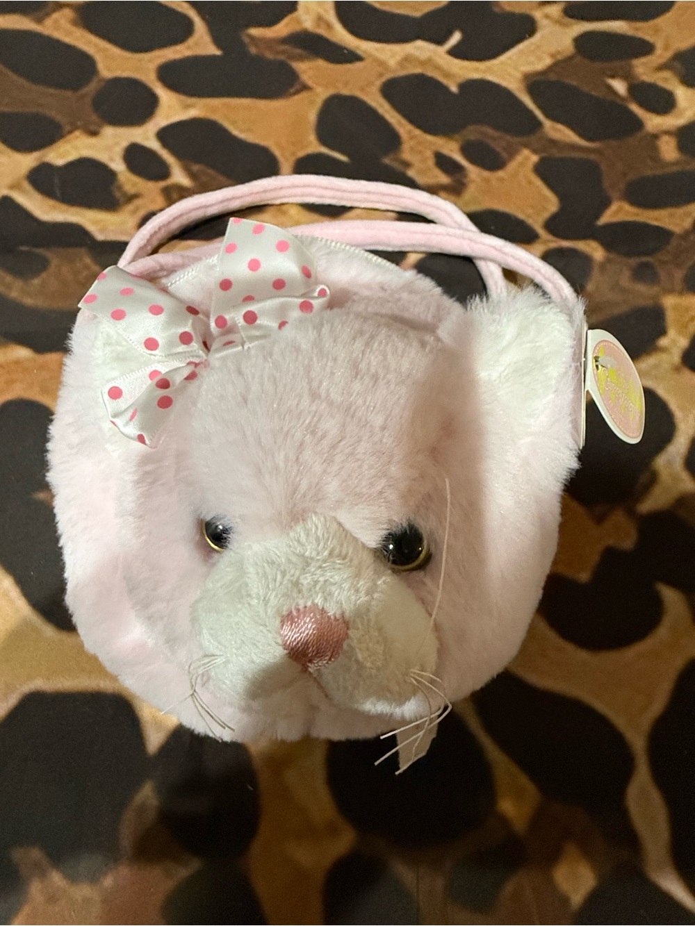 Pink Plush Kitty Zipper purse bag with Bow - Kids Accessories